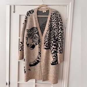 Anthropologie Leopard Cardigan